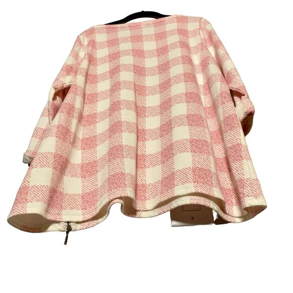 J Jill 3/4 Sleeve Modal Blend Buffalo Check Pink Women's Size Large - Picture 12 of 12